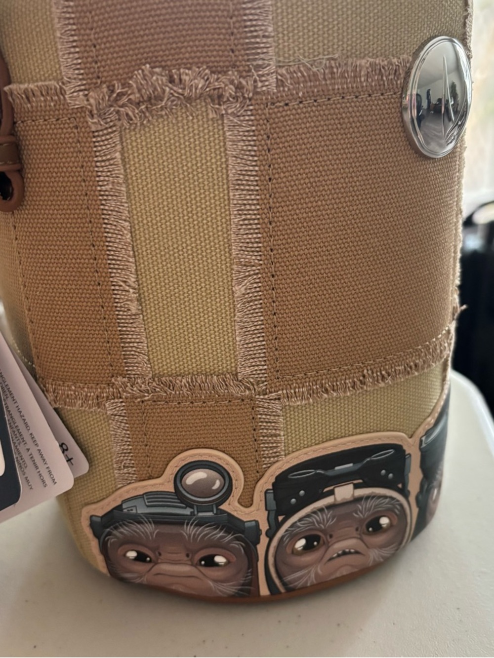Loungefly Star Wars Grogu Bucket Bag - Tan, Green & Pink - Picture 9 of 13